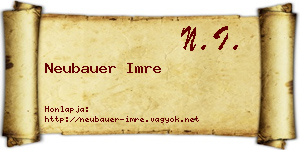 Neubauer Imre névjegykártya